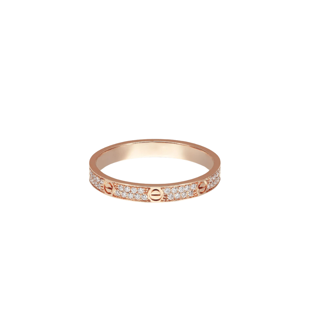Cartier Love Ring Mini Paved Diamonds 18ct Gold