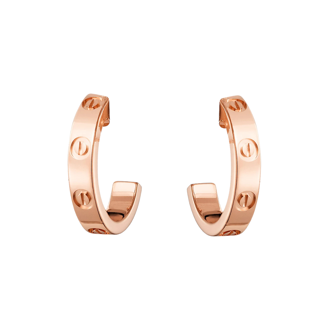 Cartier Love Small Hoop Earrings 18ct Rose Gold