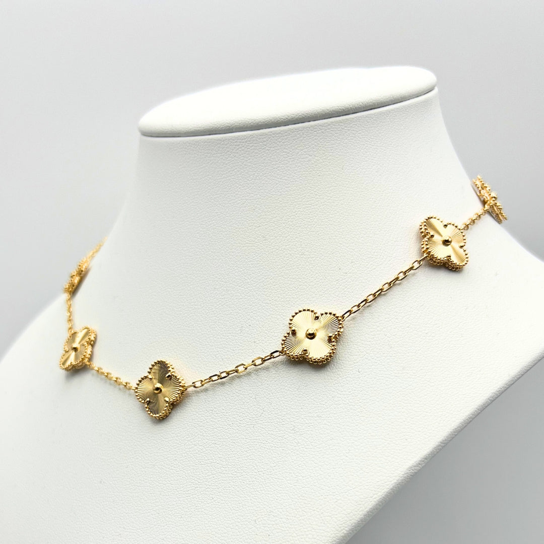 Van Cleef & Arpels Vintage Alhambra Necklace 10 Motifs 18K Yellow Gold