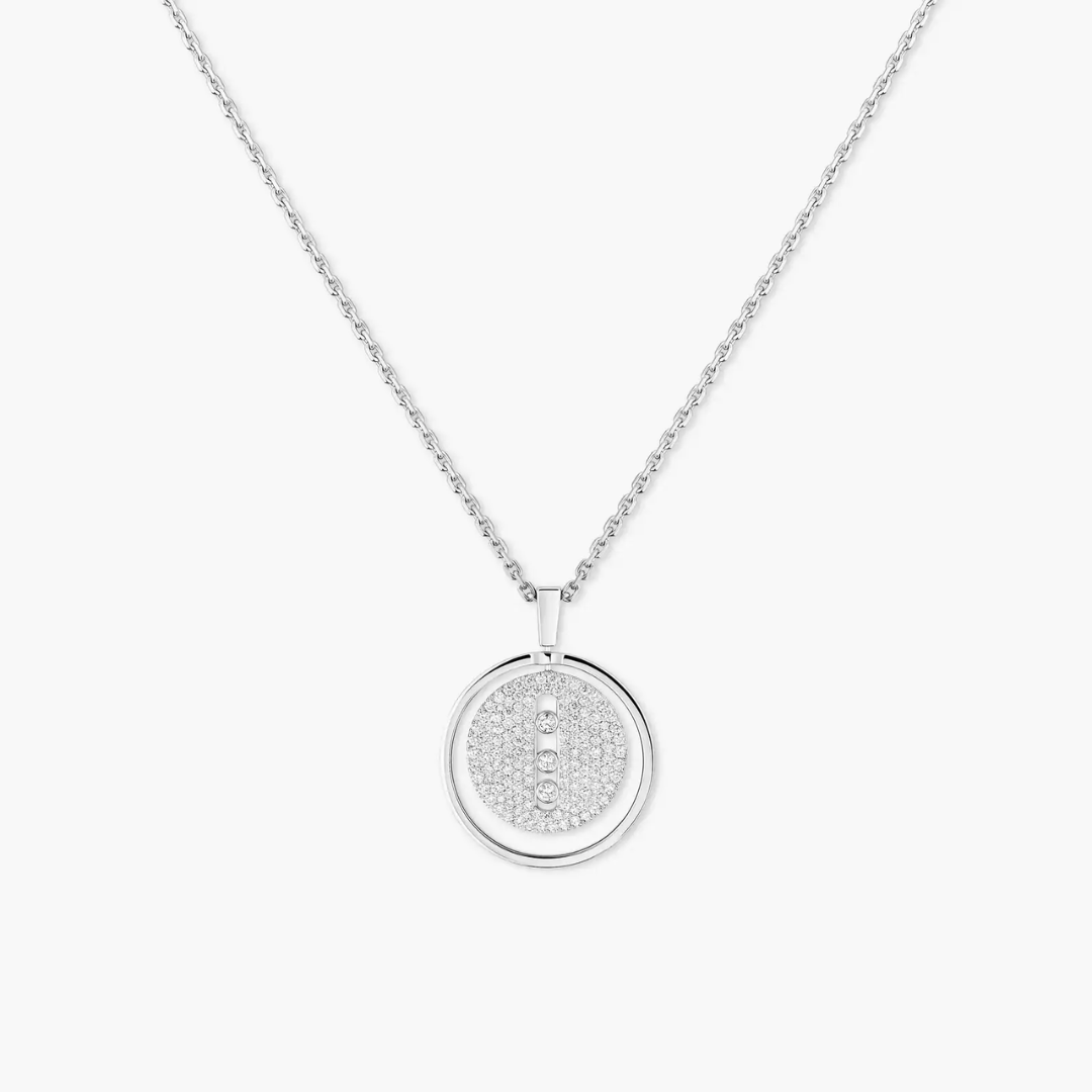 Lucky Move MM Pavé Diamond Necklace 18ct Gold
