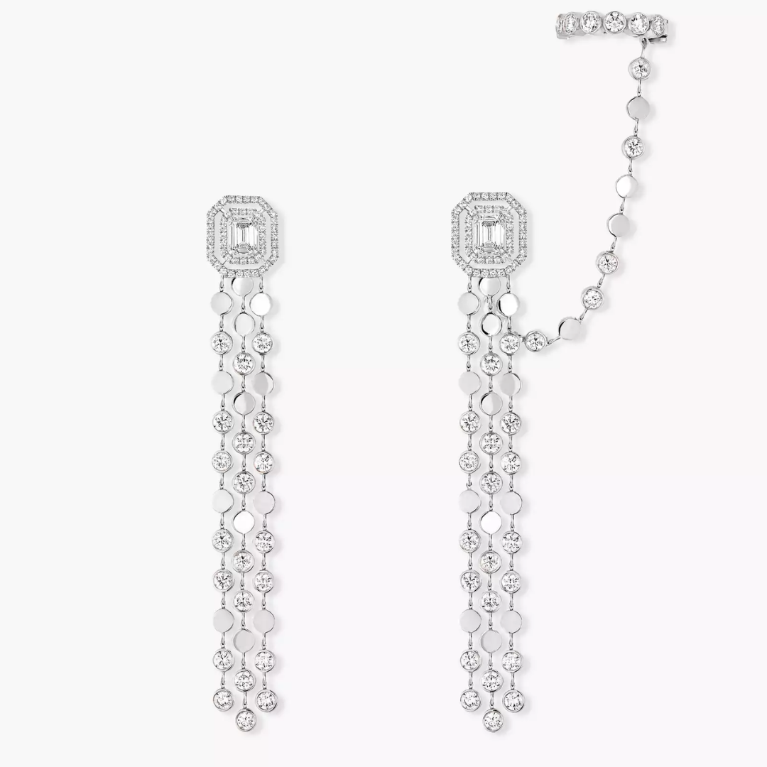 D-Vibes Multi-Row Diamond Earrings 18ct Gold