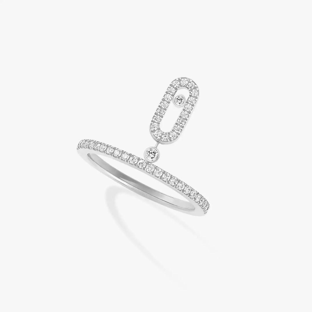 Move Uno Pavé Drop Diamond Ring 18ct Gold
