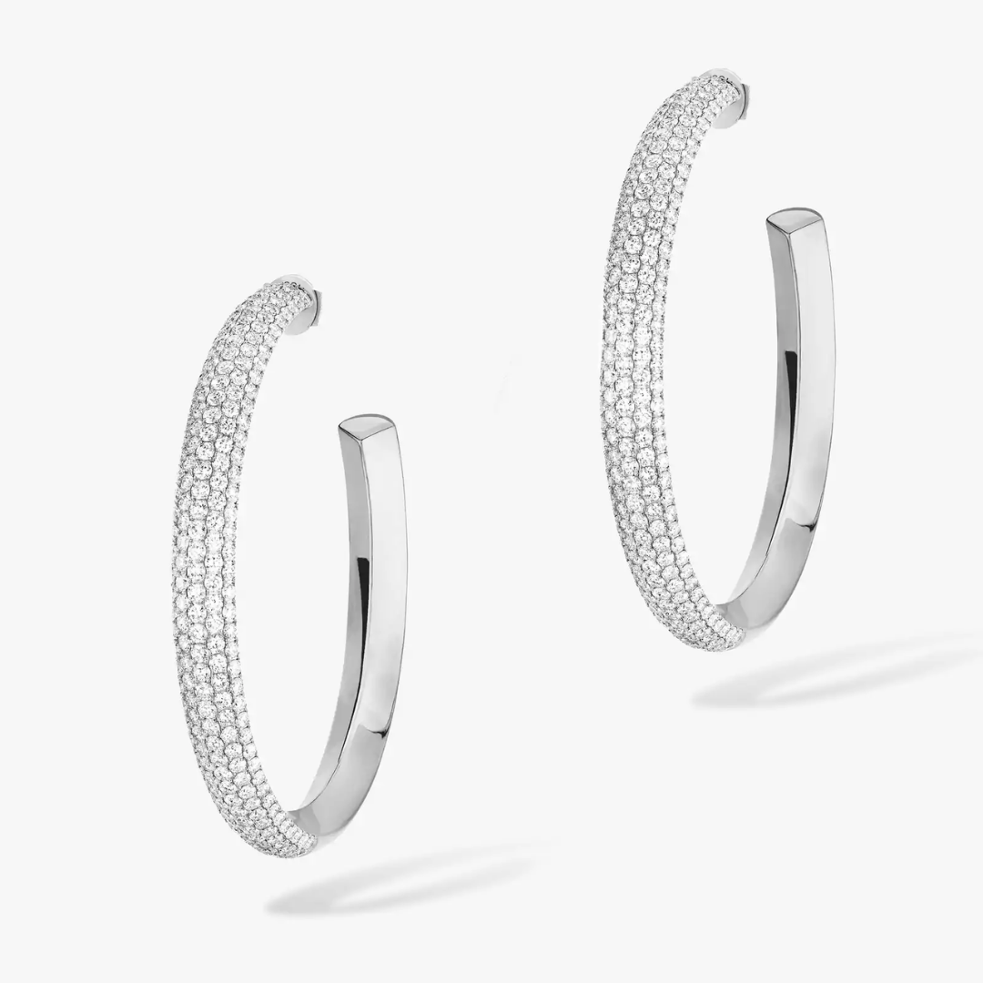 Divine Enigma Large Hoop Diamond Earrings 18ct Gold