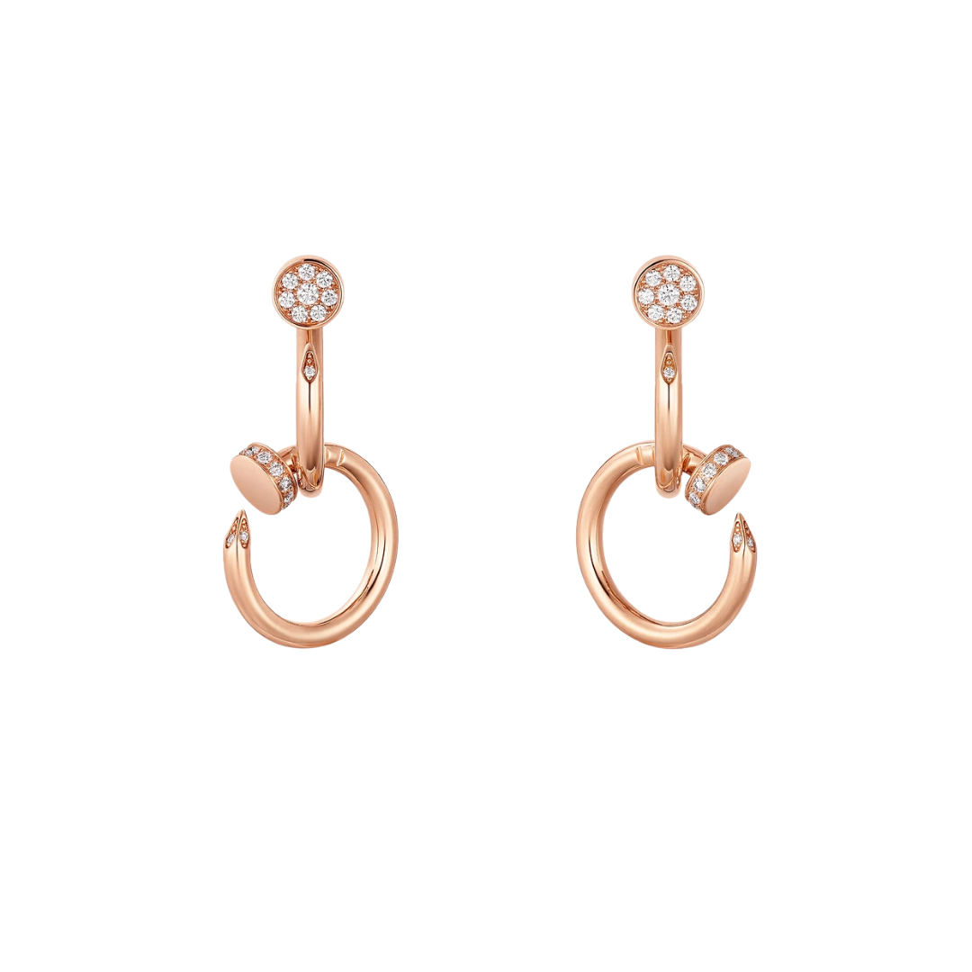 Cartier Juste Un Clou Earrings Double Hoop Diamonds 18ct Gold
