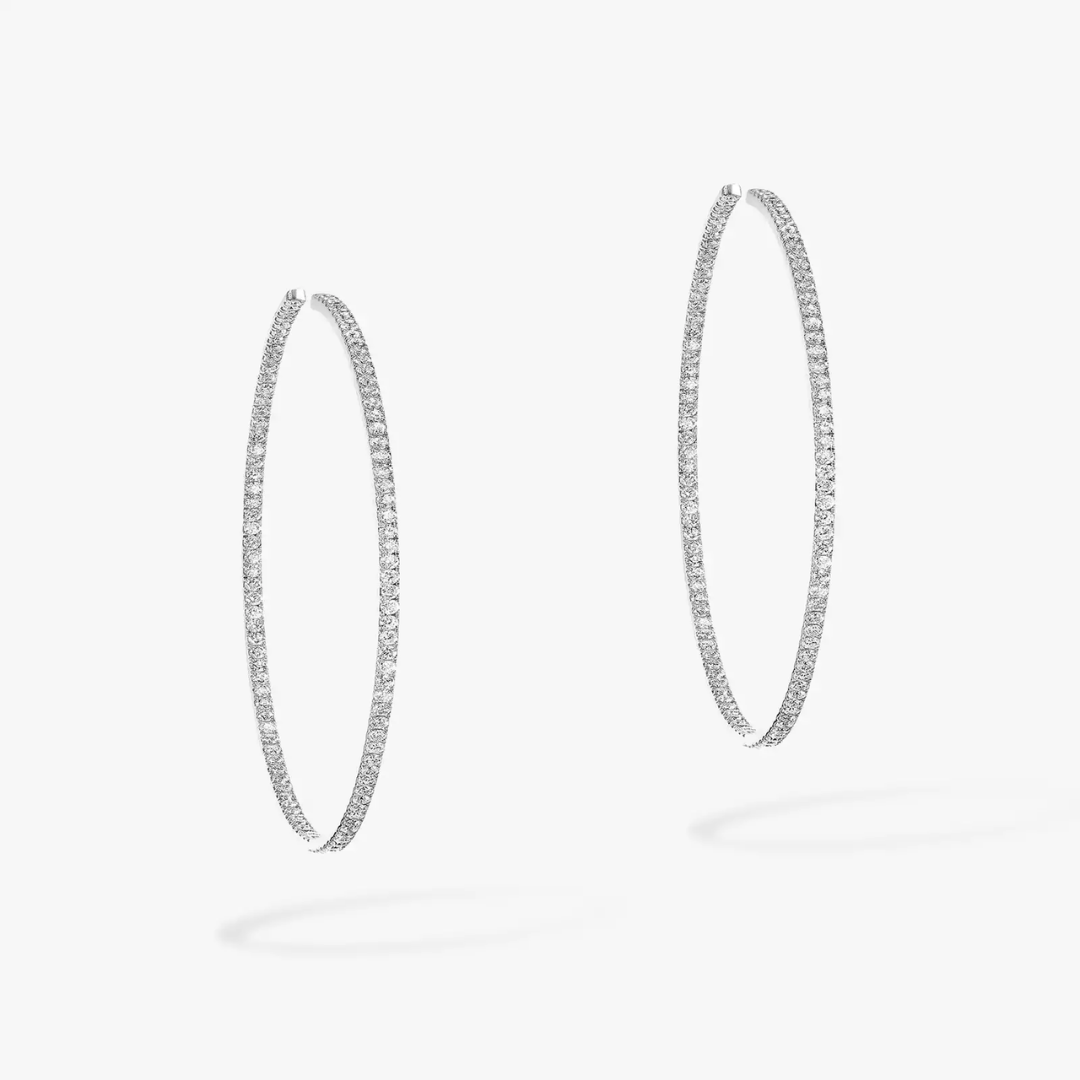 Gatsby Small Hoop Diamond Earrings 18ct Gold