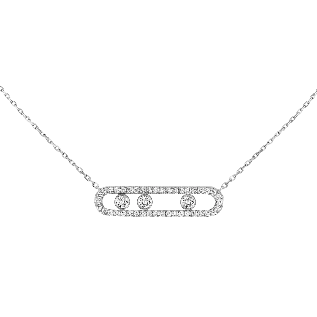Move Pavé Diamond Necklace 18ct Gold