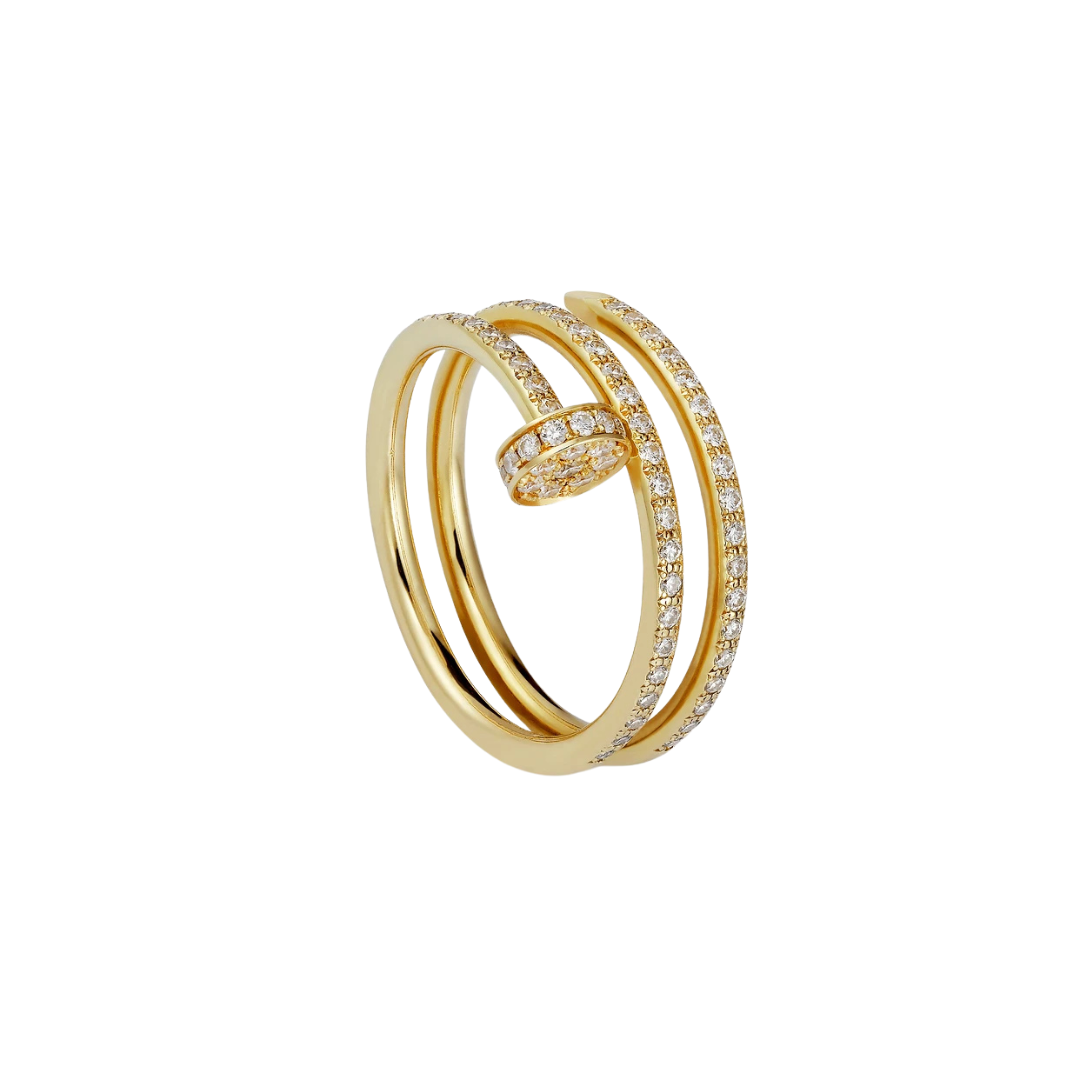 Cartier Juste Un Clou Ring Double Semi-Paved Diamonds 18ct Gold