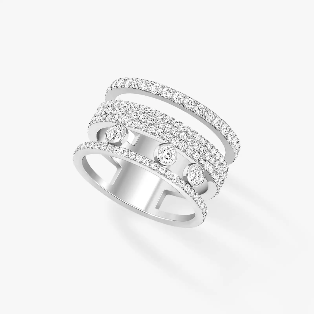 Move Romane Large Pavé Diamond Ring 18ct Gold