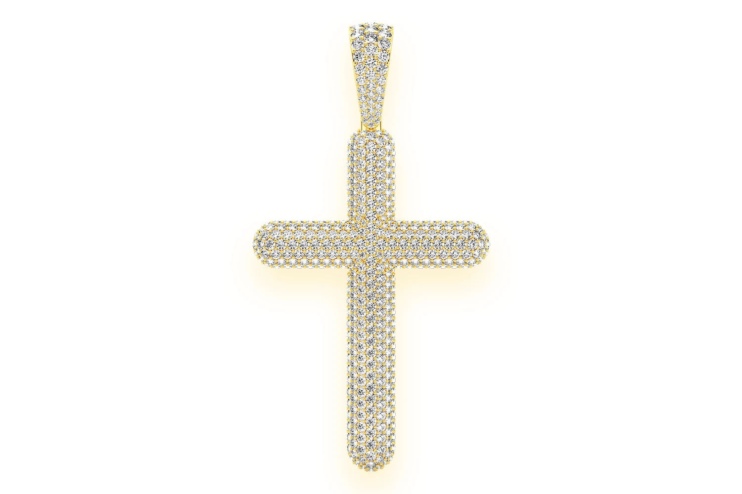 Erkals Jewellers Bubbly Cross Pendant 18K Gold Diamond 8.50ctw