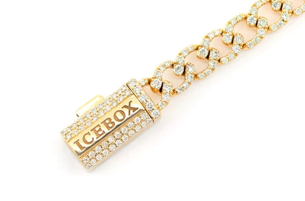 Erkals Jewellers Elongated Miami Cuban Diamond Bracelet 6mm 18K Gold 3.75ctw