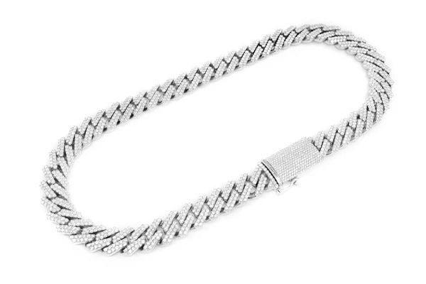 Erkals Jewellers 16mm Raised Prong Cuban Diamond Necklace 18K Gold 33.00ctw
