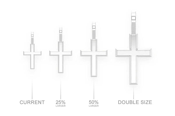 Erkals Jewellers Solid Angled Cross Pendant 18K Gold