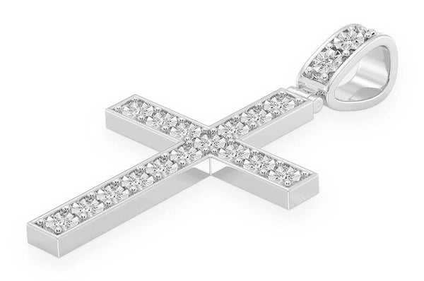 Colgante de diamantes de 0,75 quilates con cruz milagrosa en oro macizo de 14 quilates