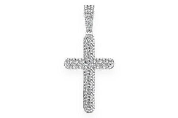 2.00ct Diamond Bubbly Cross Pendant 18K Solid Gold