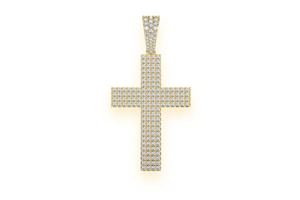 Erkals Jewellers Four Row Cross Pendant 18K Gold Diamond 1.15ctw