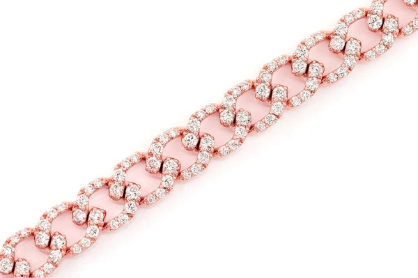 Erkals Jewellers Elongated Miami Cuban Diamond Bracelet 6mm 18K Gold 3.75ctw