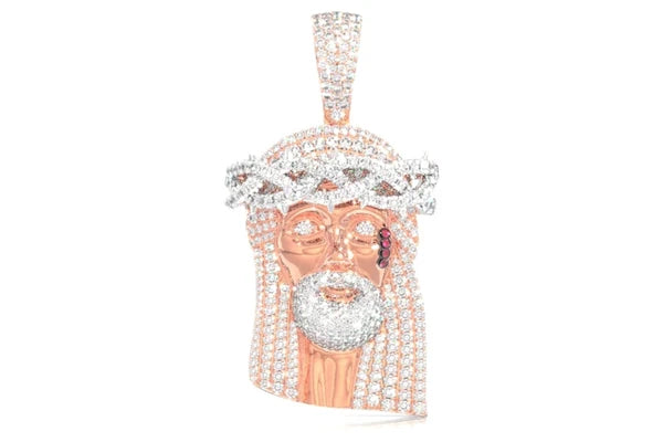 Erkals Jewellers Jesus Pendant 18K Yellow Gold Diamond 3.75ctw