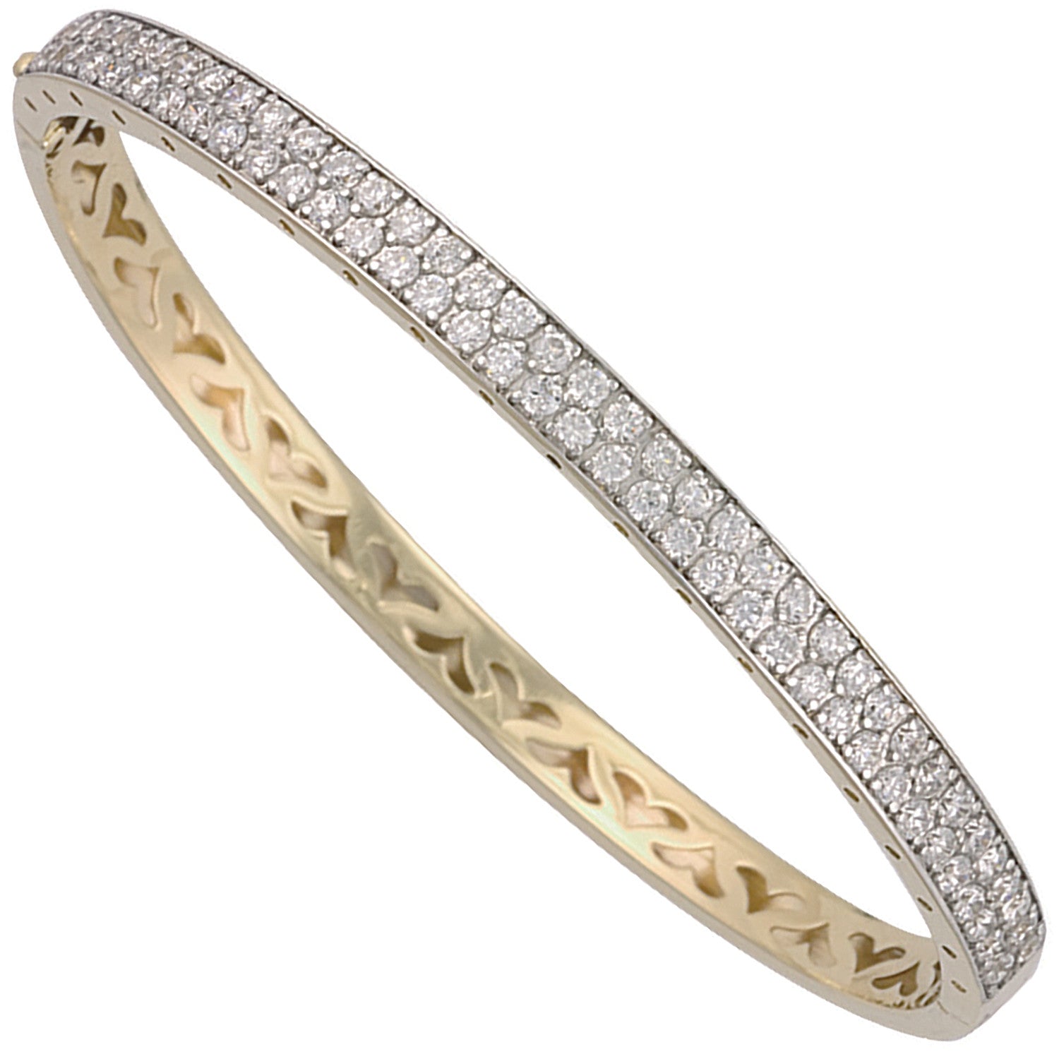 Y/G Pave Set Cz Bangle