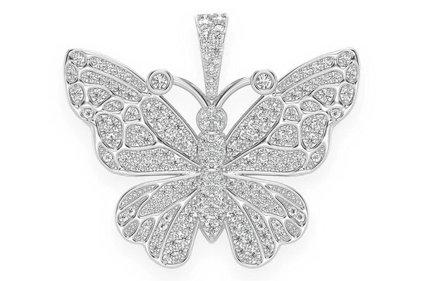 Pendentif diamant papillon 1,00 ct en or massif 14 carats