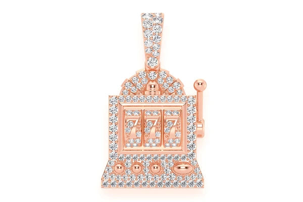 Erkals Jewellers Casino Slot Machine Pendant 18K Gold Diamond 0.66ctw