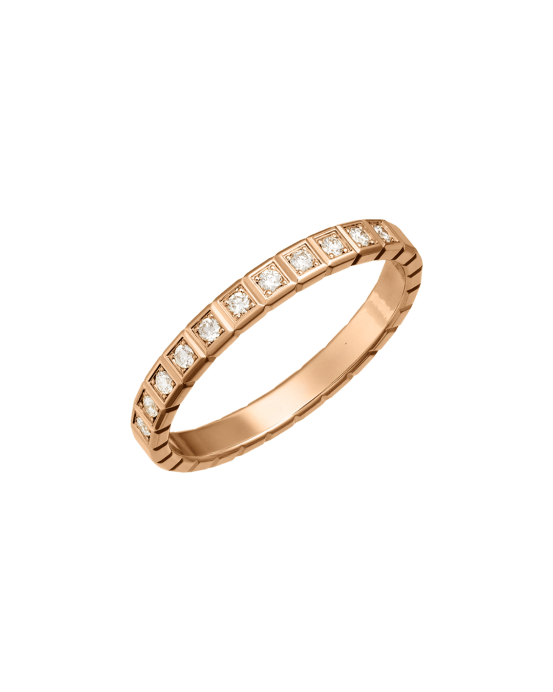 Ice Cube Full-Set Diamond Ring 18ct Rose Gold