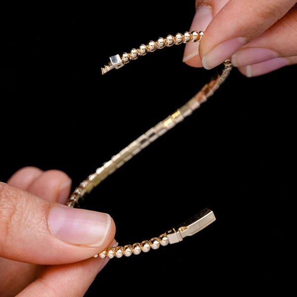 Erkals Jewellers 7pt Prong Set Diamond Flex Tennis Bangle Bracelet 18K Gold 2.00ctw