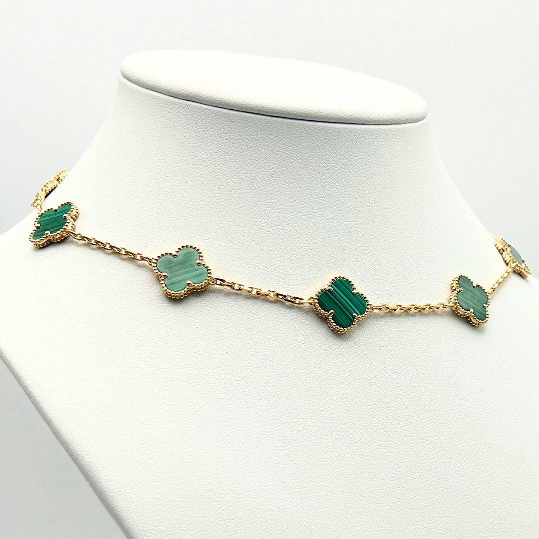 Van Cleef & Arpels Collar Vintage Alhambra 10 Motivos Malaquita Oro amarillo de 18 quilates
