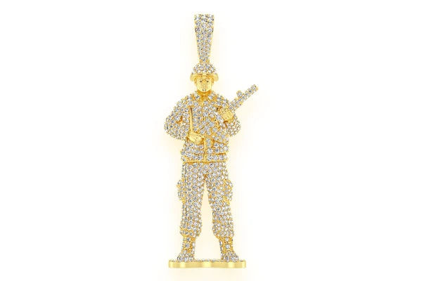 Erkals Jewellers Toy Soldier Diamond Pendant 18K Gold 4.30ctw