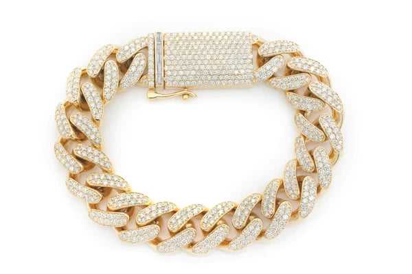 Erkals Jewellers 16mm Miami Cuban Diamond Bracelet 18K Gold 12.25ctw