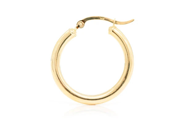 Erkals Jewellers 3mm Solid Hoop Earrings 18K Gold