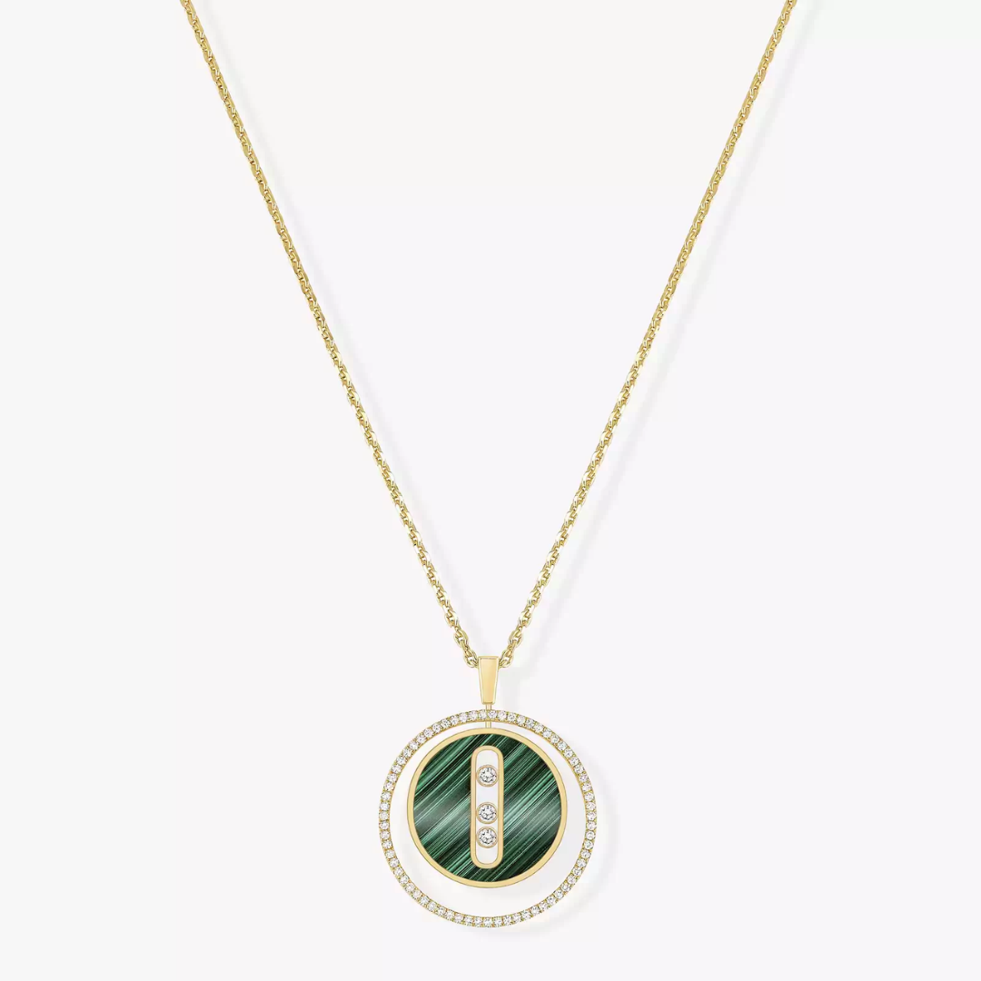 Malachite Lucky Move MM Diamond Necklace 18ct Gold