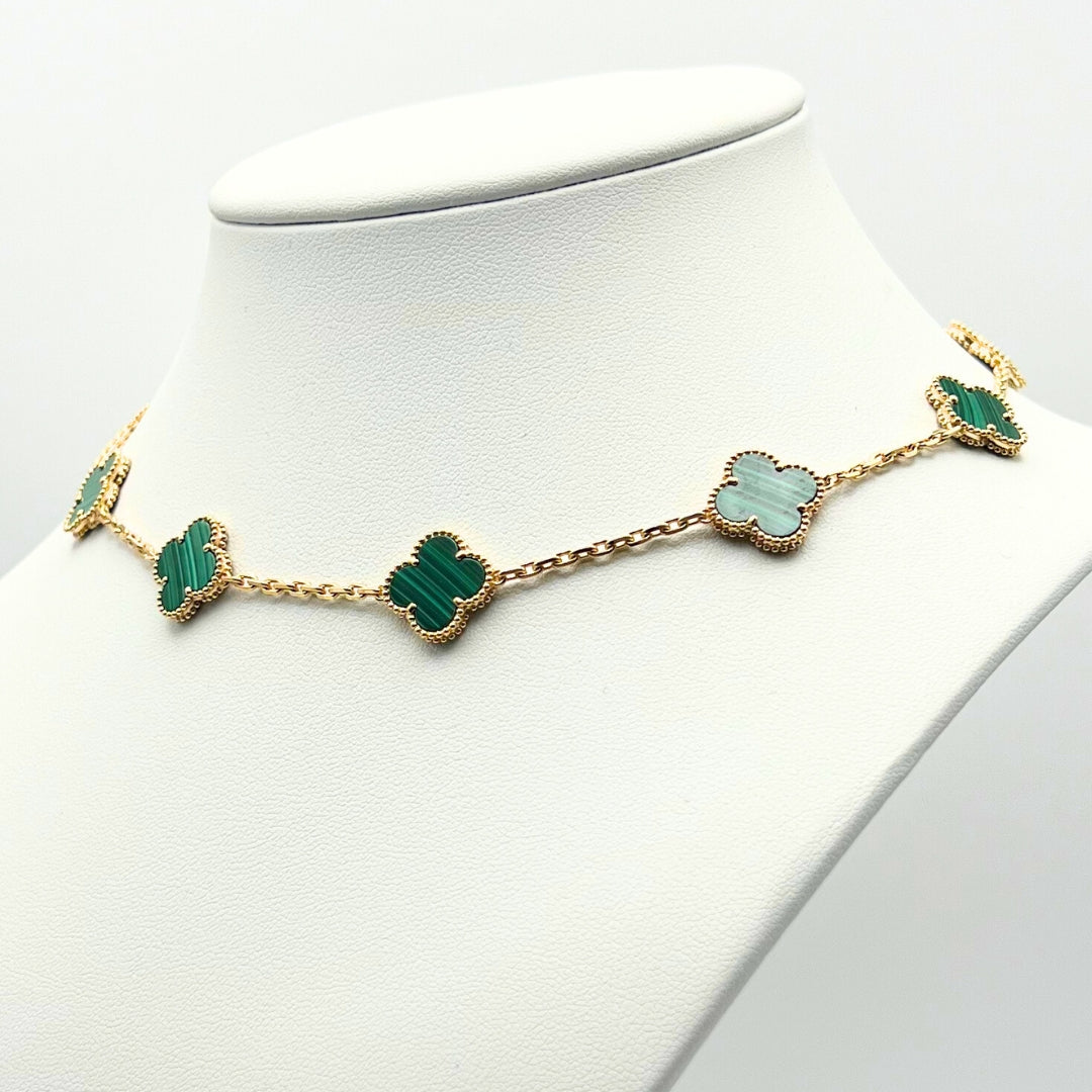 Van Cleef & Arpels Collar Vintage Alhambra 10 Motivos Malaquita Oro amarillo de 18 quilates