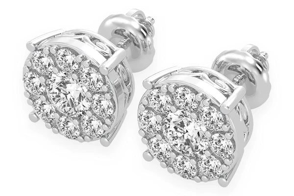 Erkals Jewellers Mosaic Stud Earrings 18K Gold 2.00ctw
