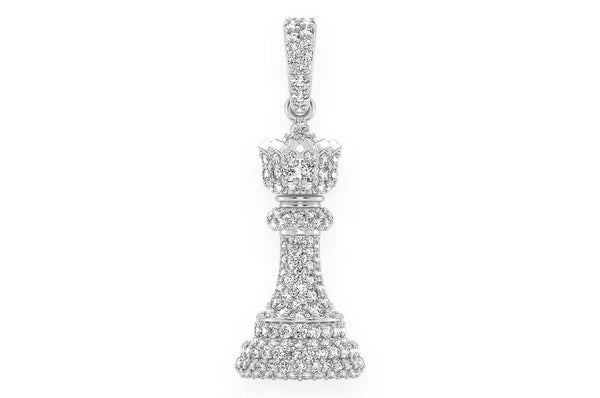 Pendentif en diamant Queen Chess Piece 0,75 ct en or massif 14 carats