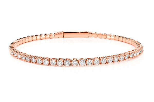 Erkals Jewellers 7pt Prong Set Diamond Flex Tennis Bangle Bracelet 18K Gold 2.00ctw