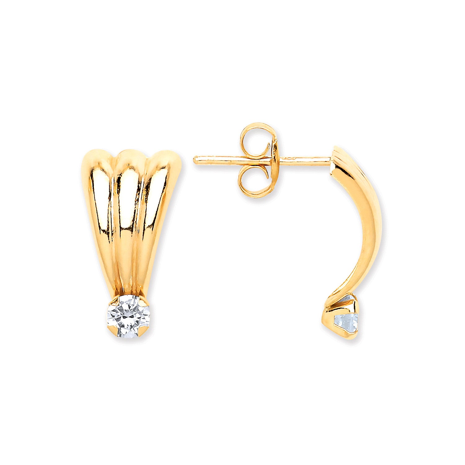 9ct Y/G Cz Stud Earrings