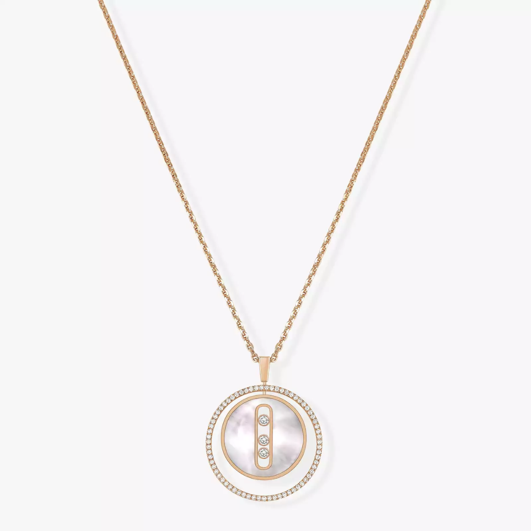 White Mother-of-Pearl Lucky Move MM Diamond Necklace 18ct Gold