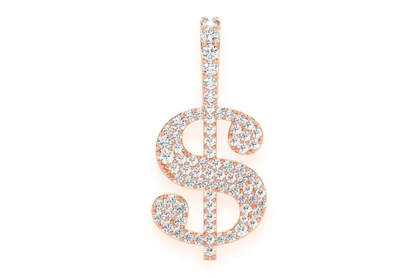 Erkals Jewellers US Dollar Sign Pendant 18K Gold Diamond 0.25ctw
