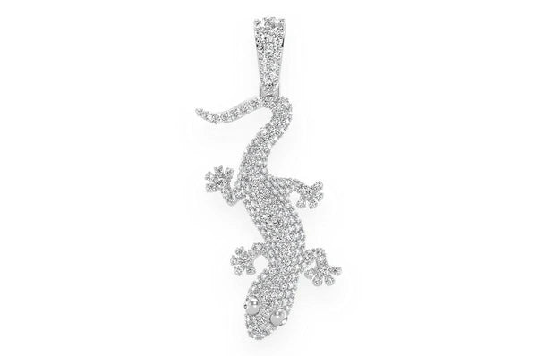 Pendentif diamant lézard 1,00 ct en or massif 14 carats