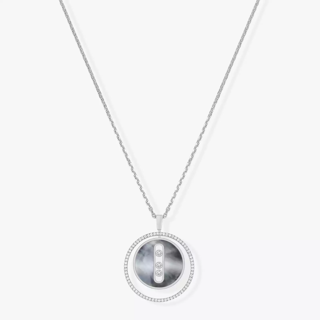 Grey mother-of-pearl Lucky Move MM Diamond Necklace 18ct Gold