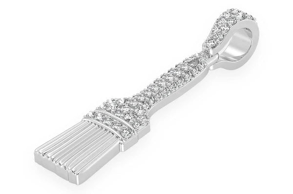 Pinceau 0,65 ct Pendentif diamant en or massif 14 carats