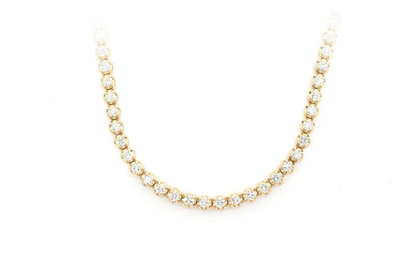 Erkals Jewellers 6pt Crown Set Diamond Tennis Necklace 18K Gold 9.75ctw