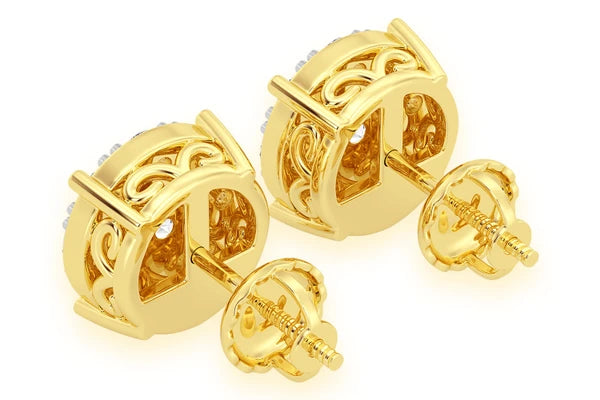 Erkals Jewellers Mosaic Stud Earrings 18K Gold 2.00ctw