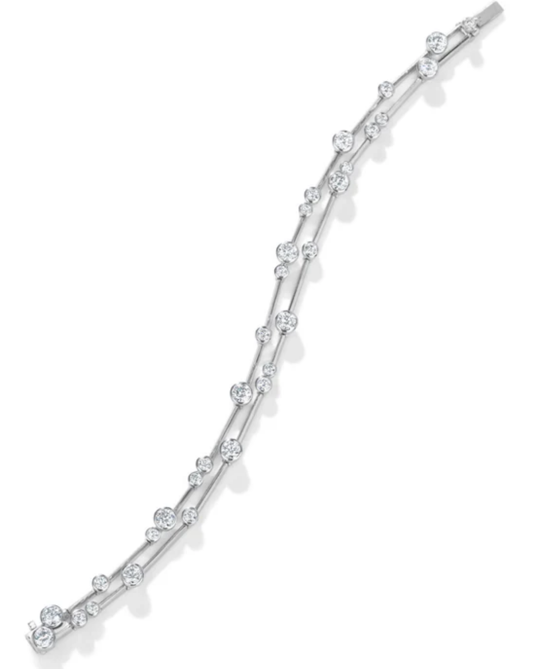 Raindance Two-Row Platinum Diamond Bracelet