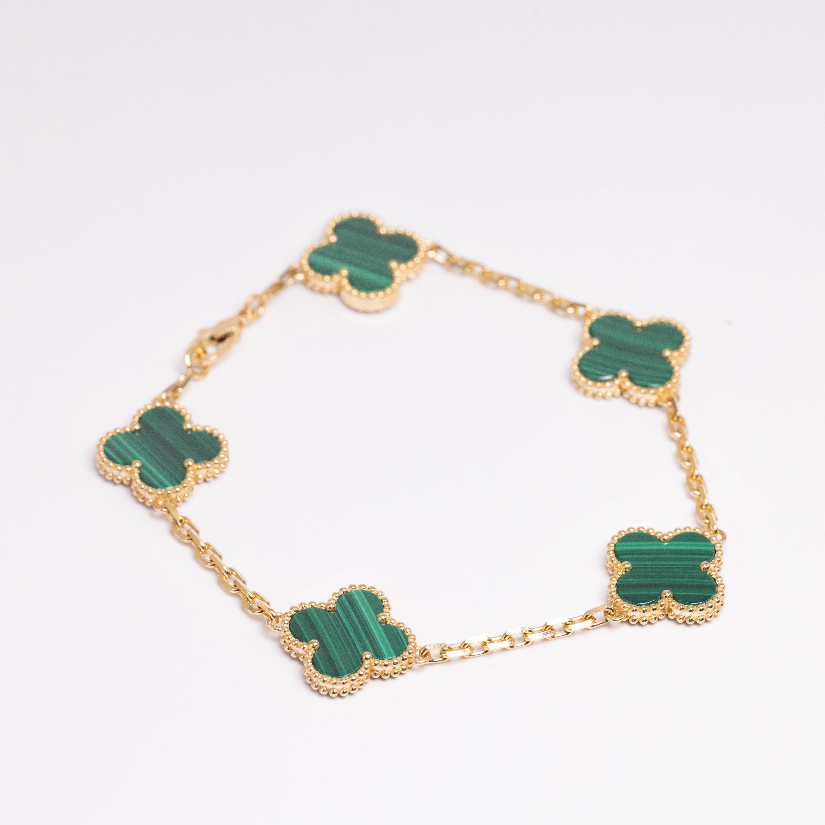Van Cleef & Arpels Pulsera Vintage Alhambra 5 Motivos Malaquita Oro amarillo de 18 quilates
