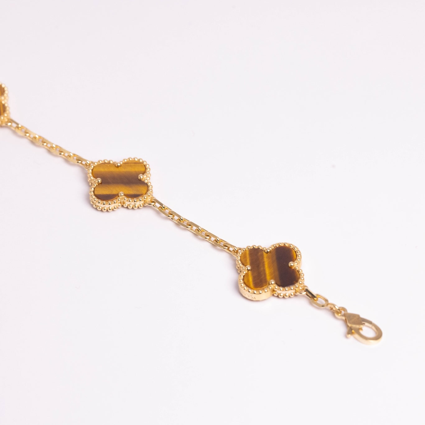 Van Cleef & Arpels Pulsera Alhambra Vintage 5 Motivos Ojo de Tigre Oro amarillo de 18 quilates