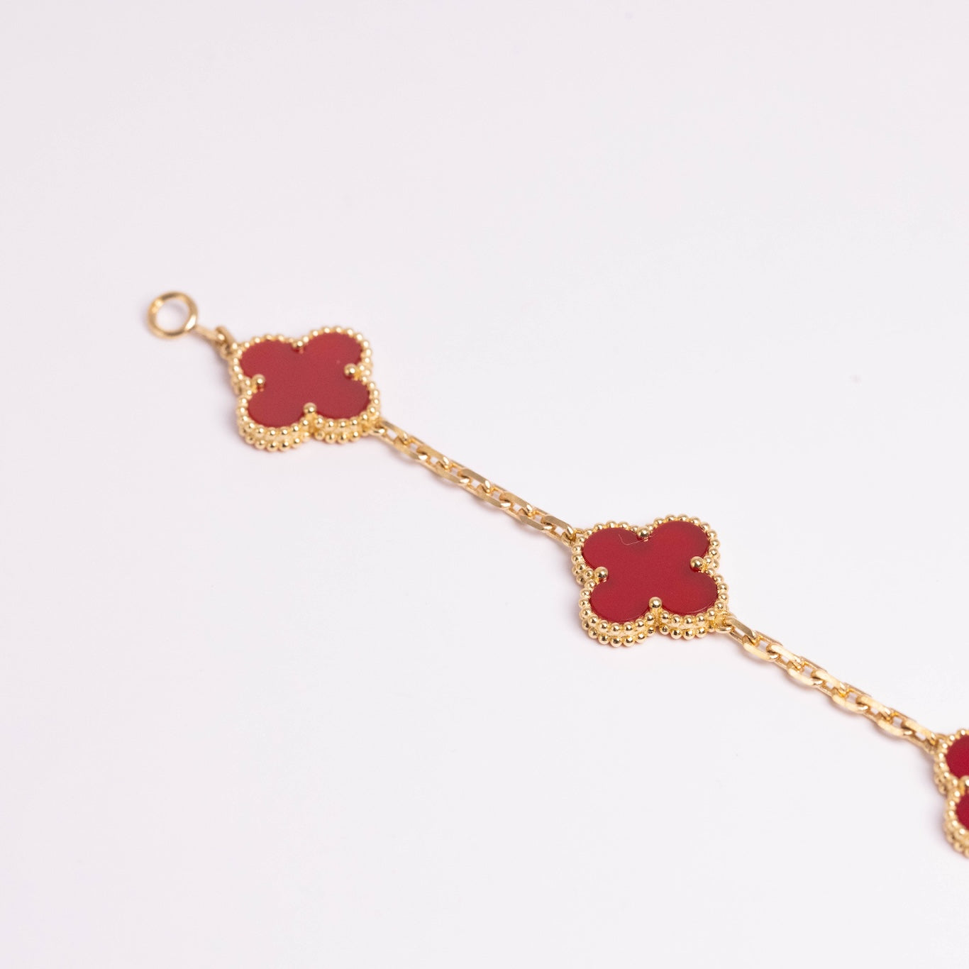 Van Cleef & Arpels Pulsera Vintage Alhambra 5 Motivos Cornalina Oro amarillo de 18 quilates