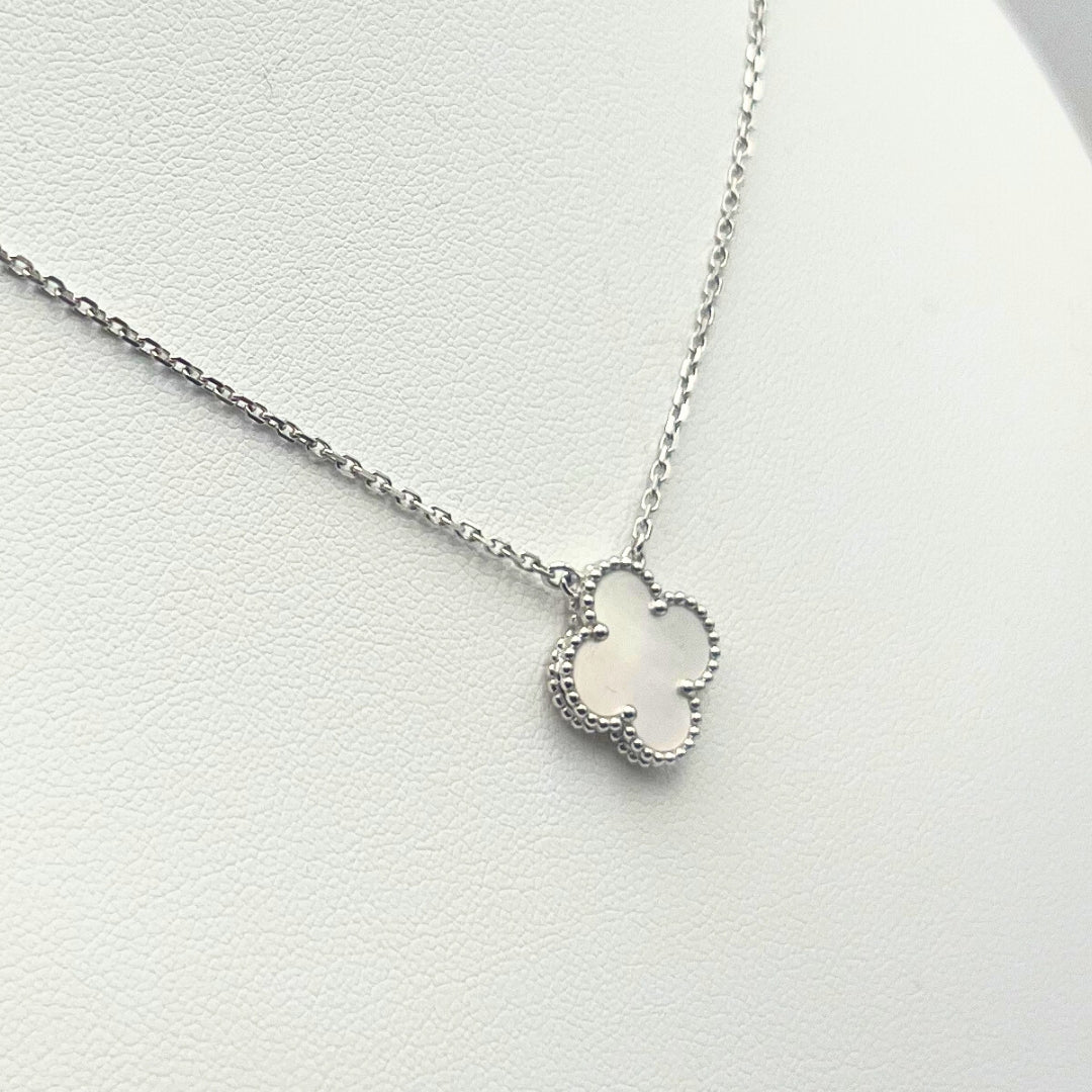 Van Cleef & Arpels Vintage Alhambra Pendant Mother-Of-Pearl 18K White Gold