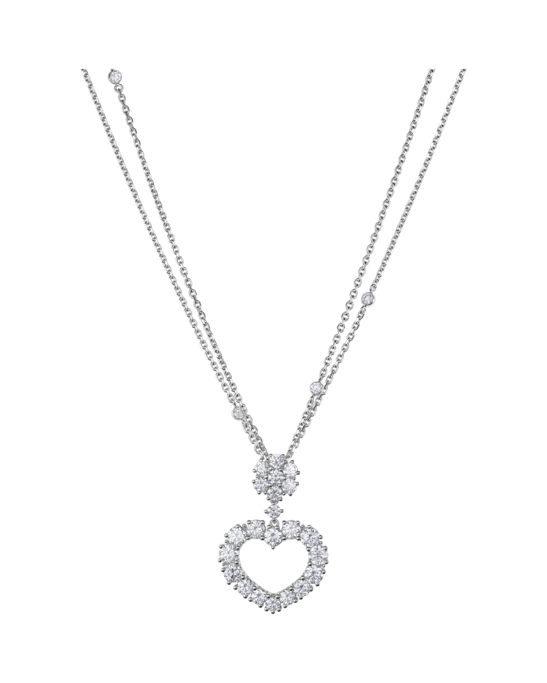 L'Heure du Diamant Heart Diamond Pendant 18ct White Gold