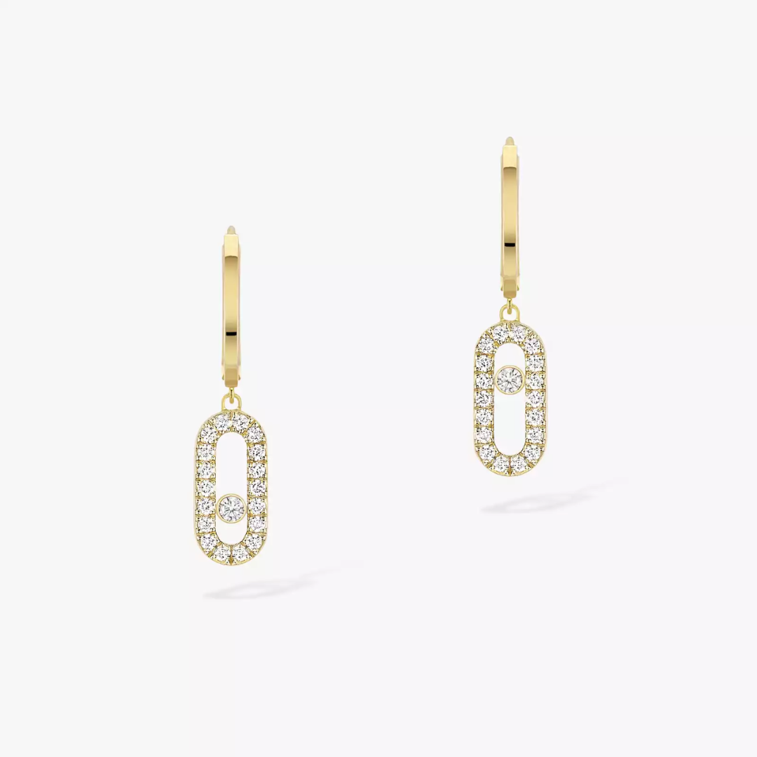 Move Uno Hoop Diamond Earrings 18ct Gold